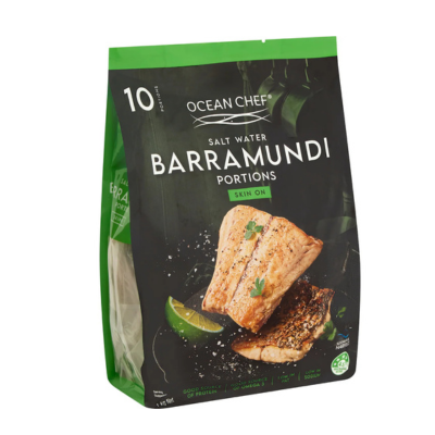 Ocean Chef Frozen Salt Water Barramundi Portions Skin-On 1kg