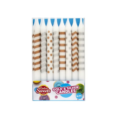 Dollar Sweets Gold & Silver Candles