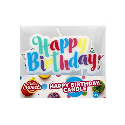 Dollar Sweets Happy Birthday Candles with Stars