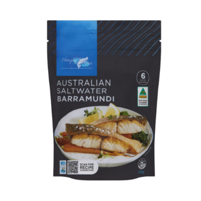 Australian Frozen Humpty Doo Saltwater Barramundi Fillets Skin On 1kg