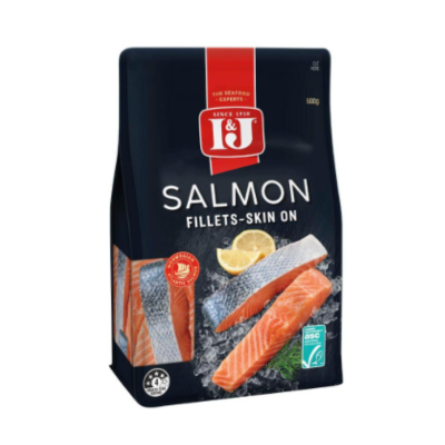I&J The Finest Frozen Salmon Fillets-Skin On 500g