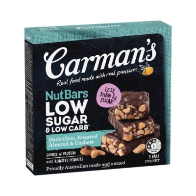 Carman's Nut Bars Dark Choc, Roasted Almond & Cashew