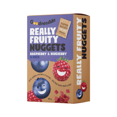 GoodnessMe Really Fruity Raspberry & Blueberry Nuggets