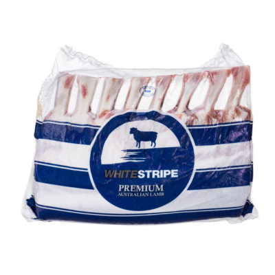Australian Frozen Grass Fed White Stripe Premium Lamb Rack Frenched Cap On
