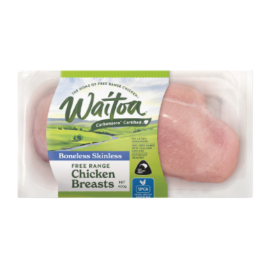 New Zealand Frozen Waitoa Accredited Free Range Chicken Breast - 400 g