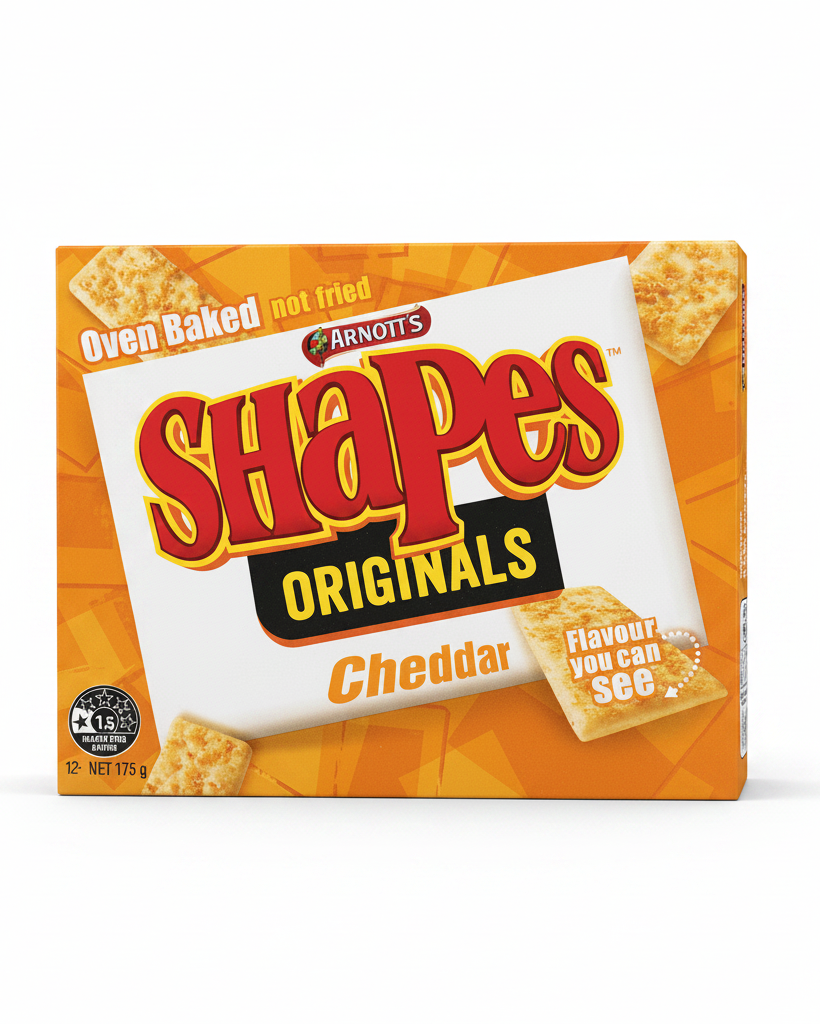 Australian Arnott's Shapes Originals Cheddar 175g
