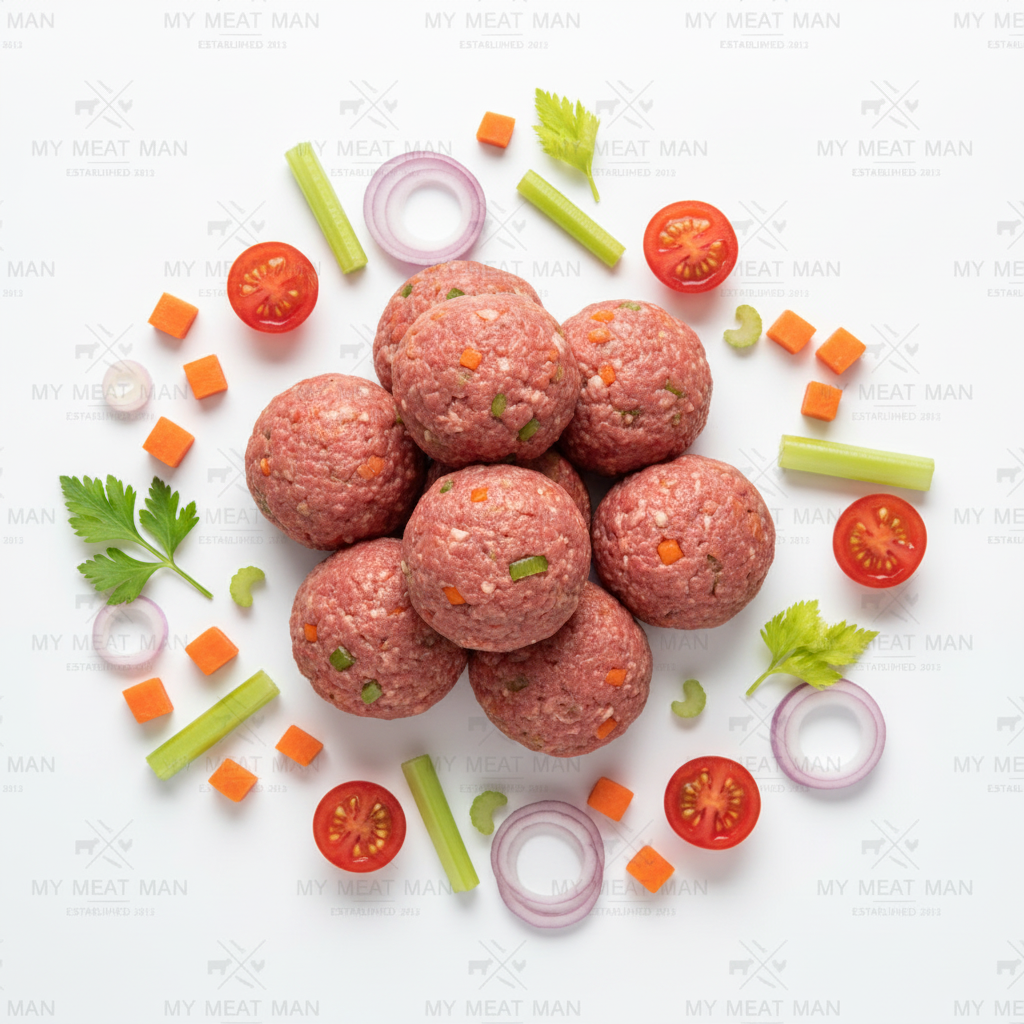 Australian Beef Meatballs with Carrot Celery Tomato and Onion 400g (Frozen)