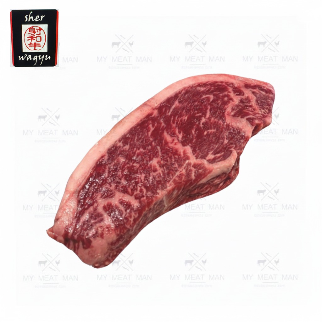Australian Sher Wagyu rump cap picanha steak with high marbling and thick fat cap
