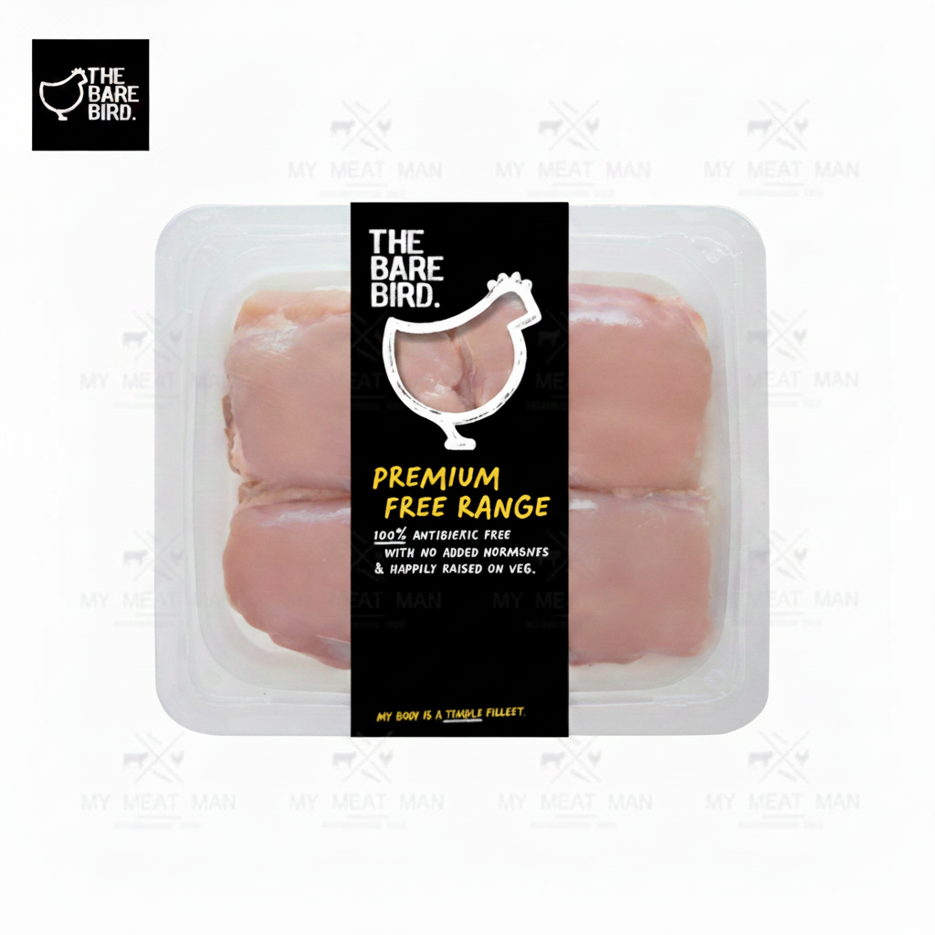 Australian The Bare Bird Premium Free Range Chicken Thigh Fillet (Frozen)