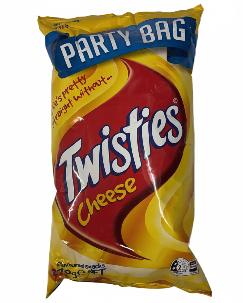 Australian Twisties Cheese Snacks Party Size Bag 270g