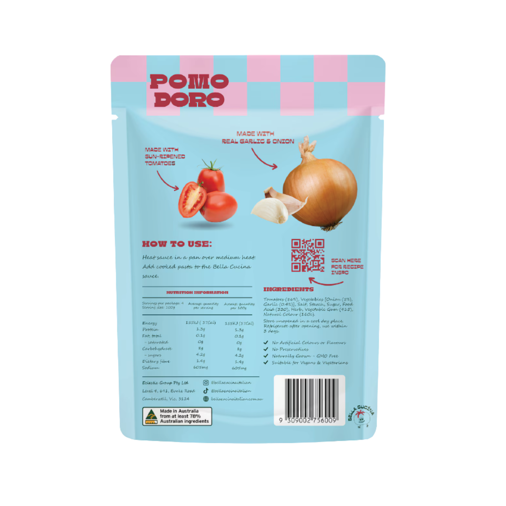 Bella Cucina Pomo Doro Pasta Sauce 400g