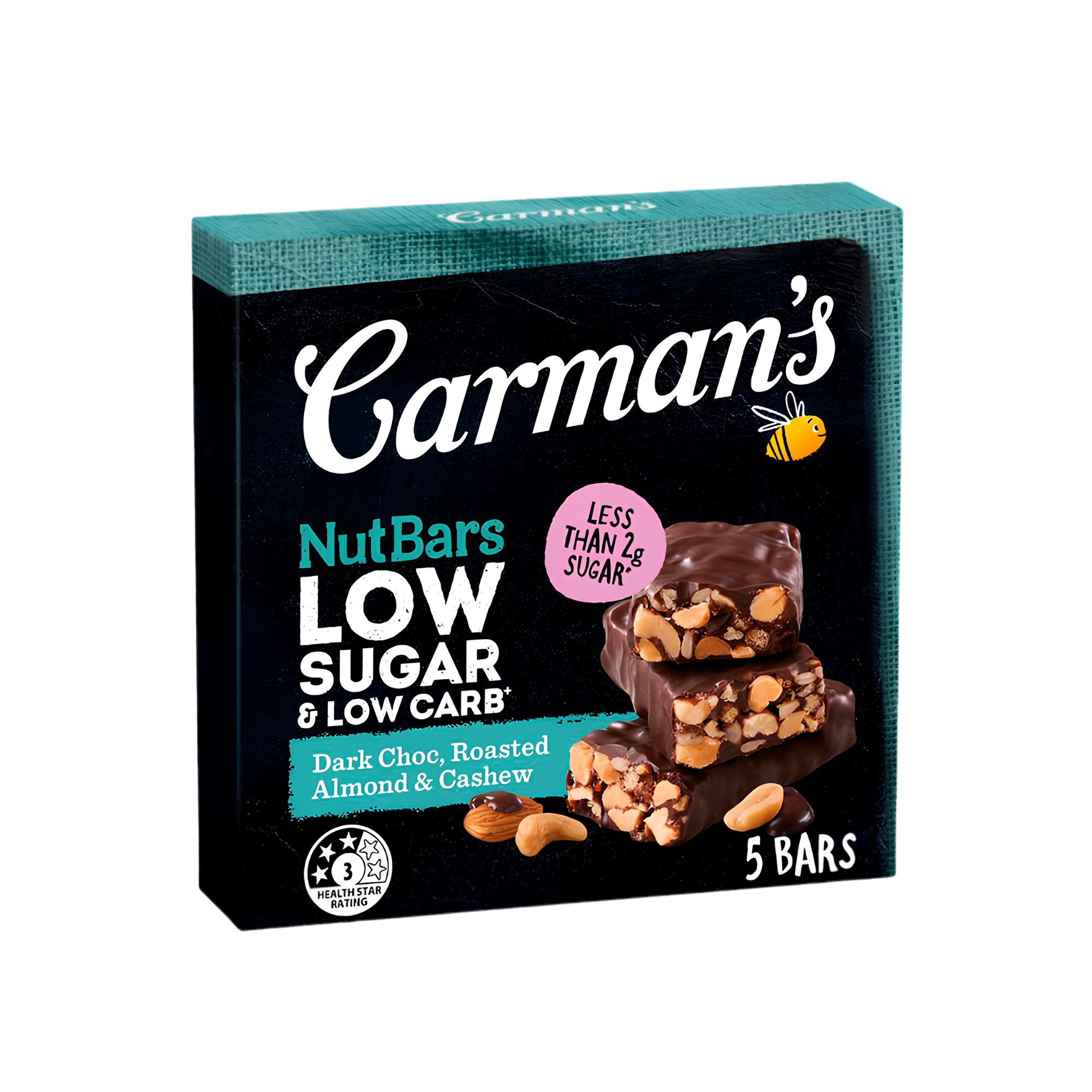 Carman's Nut Bars Dark Choc, Roasted Almond & Cashew