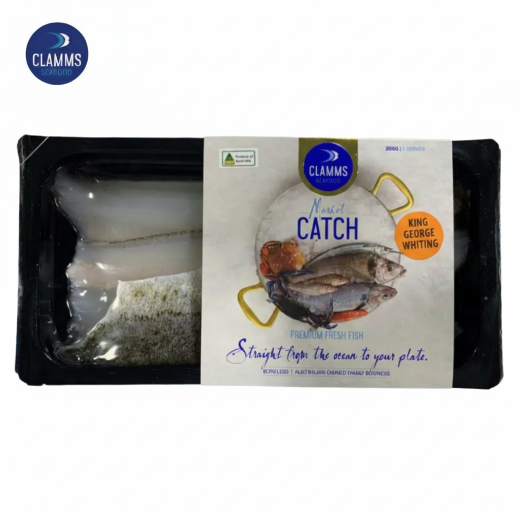 Australian Wild Caught Clamms King George Whiting Fillet Skin-on 280g