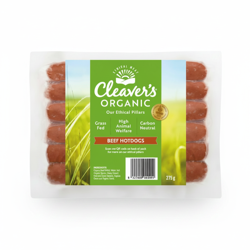 Australian Cleavers Organic Beef HotDogs 275 gm