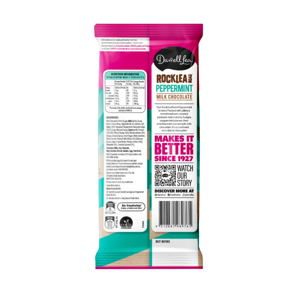 Darrell Lea Rocklea Road Peppermint Milk Chocolate 170g