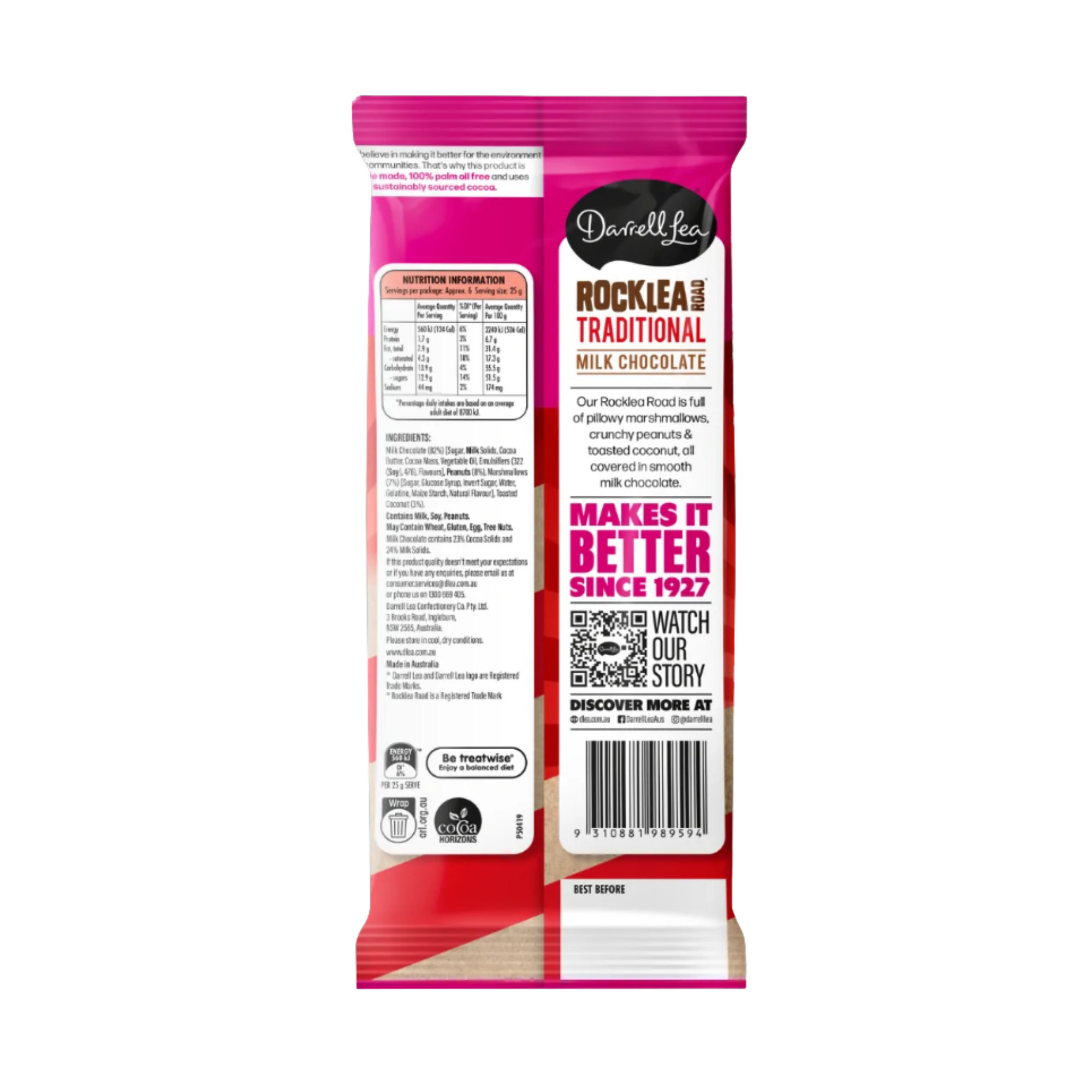 Darrell Lea Rocklea Road Traditional Milk Chocolate 170g