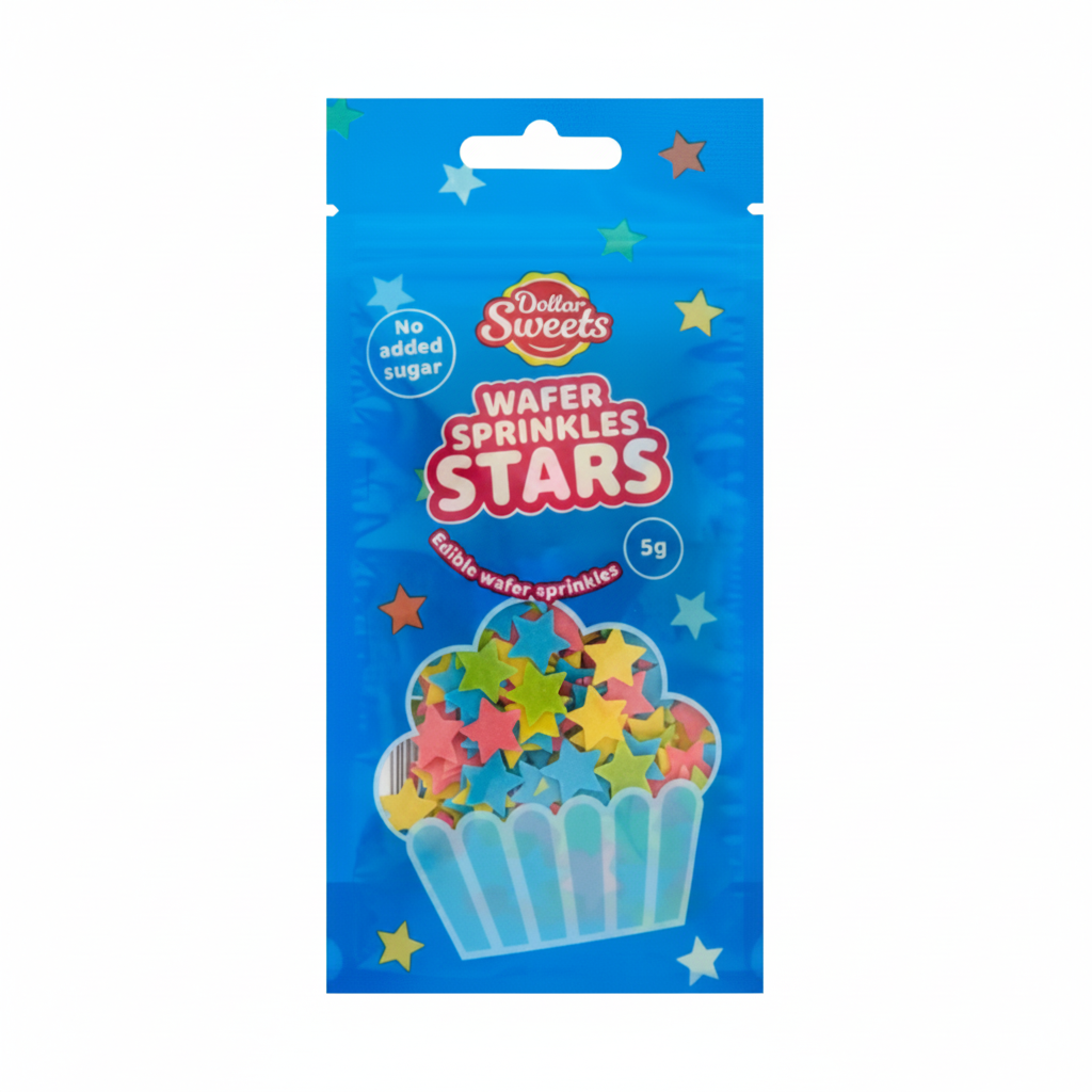 Dollar Sweets Edible Wafer Sprinkles Confetti - Stars