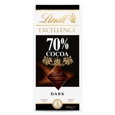 Lindt Excellence Dark Chocolate 70% Cocoa Block 100g