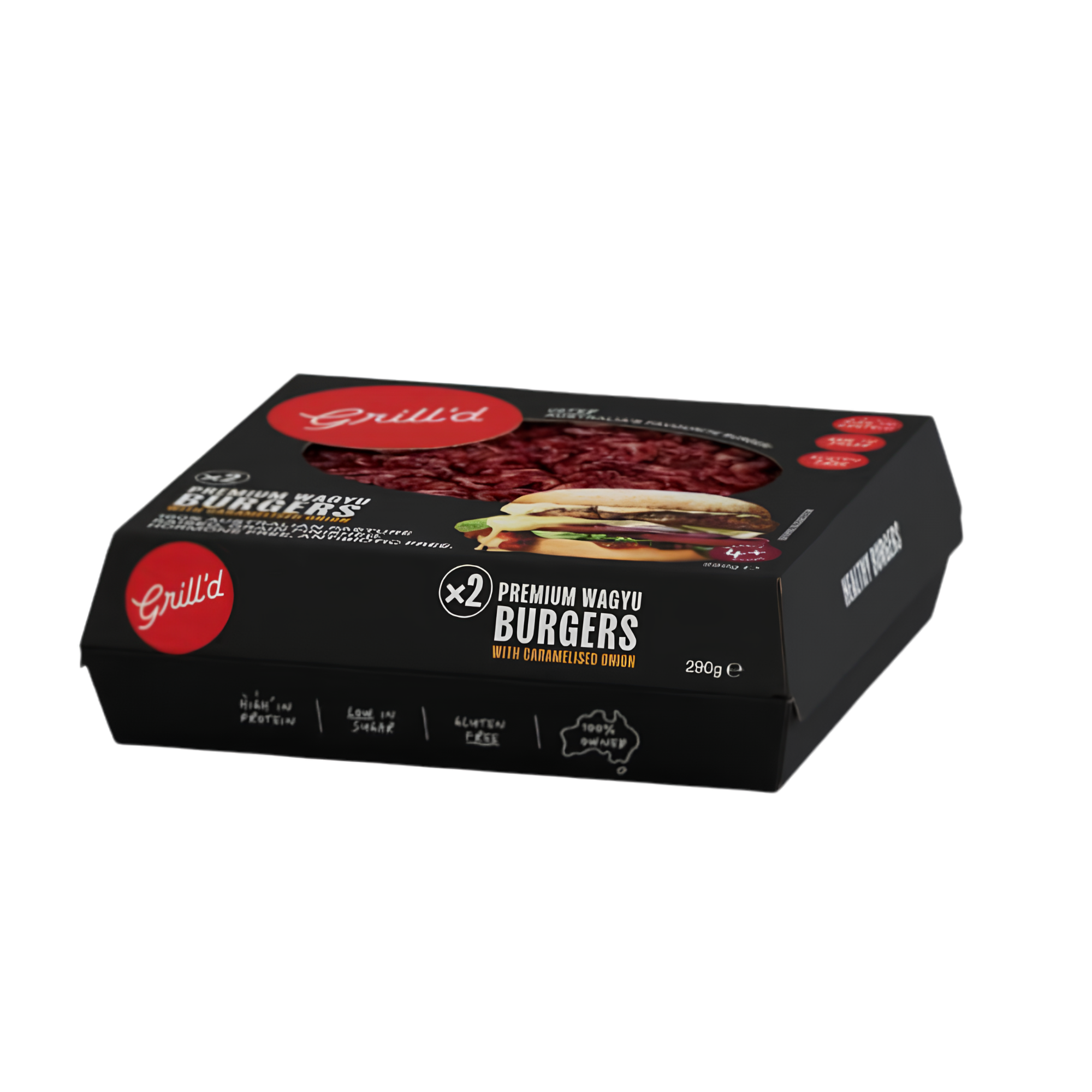 Australian Grill'd Wagyu Burger with Caramelised Onion 2 Pack 290g