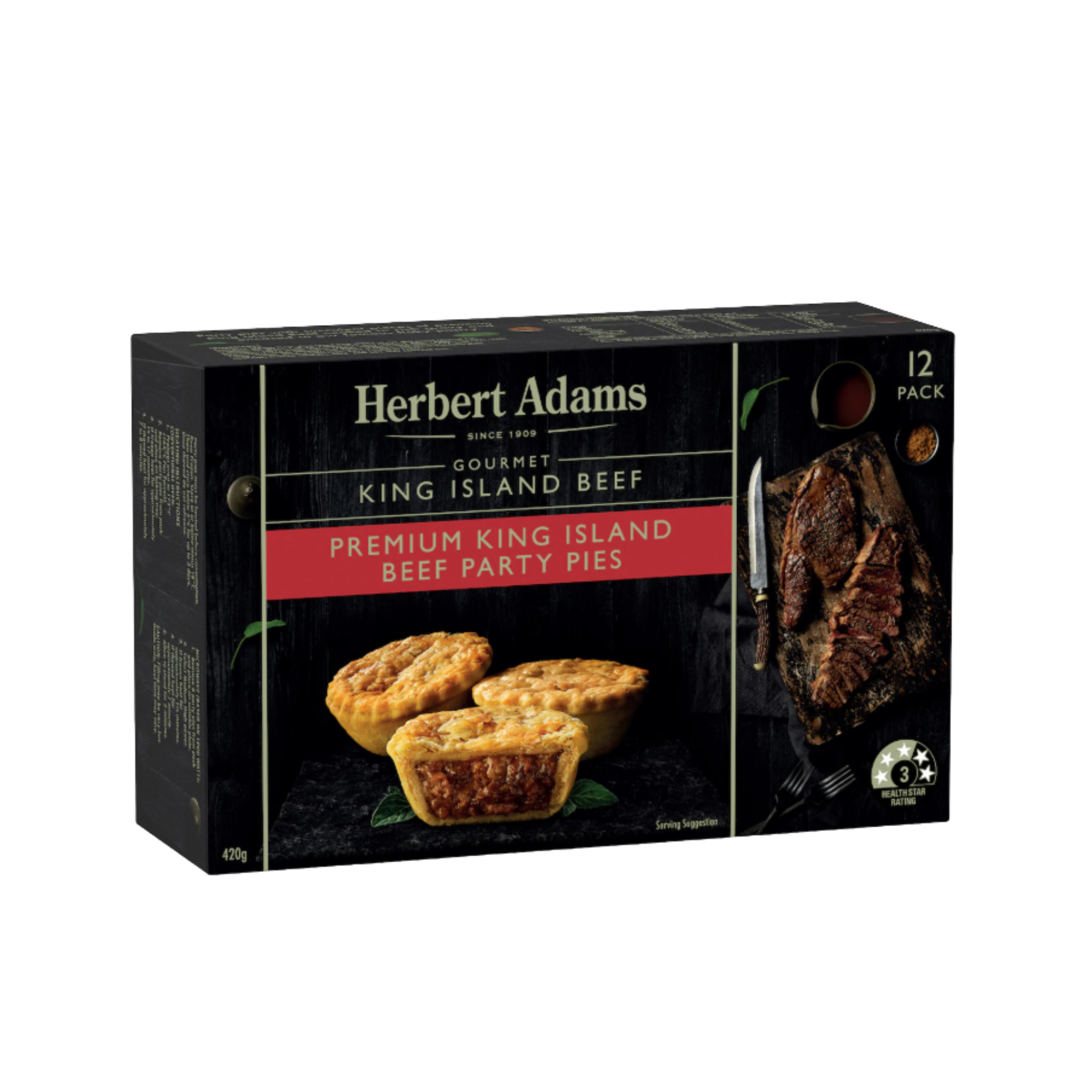 Australian Herbert Adams King Island Beef Party Pies