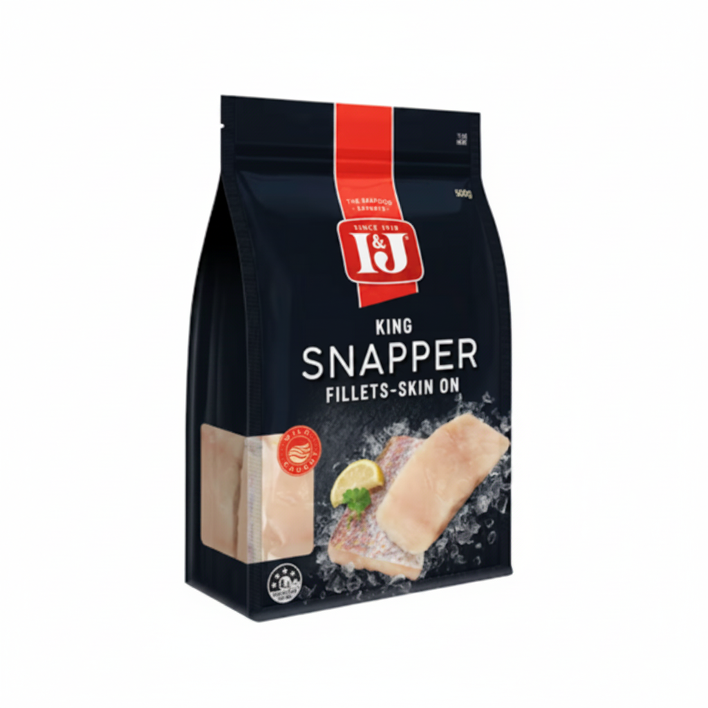 I&J The Finest King Snapper Portions Skin On - 500 gm