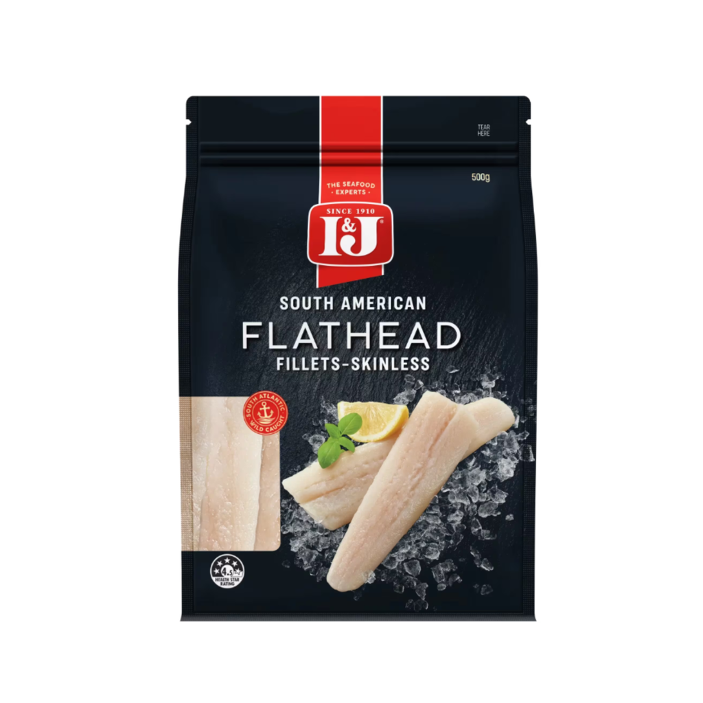 I&J The Finest South America Flathead Fillets Skinless 500g