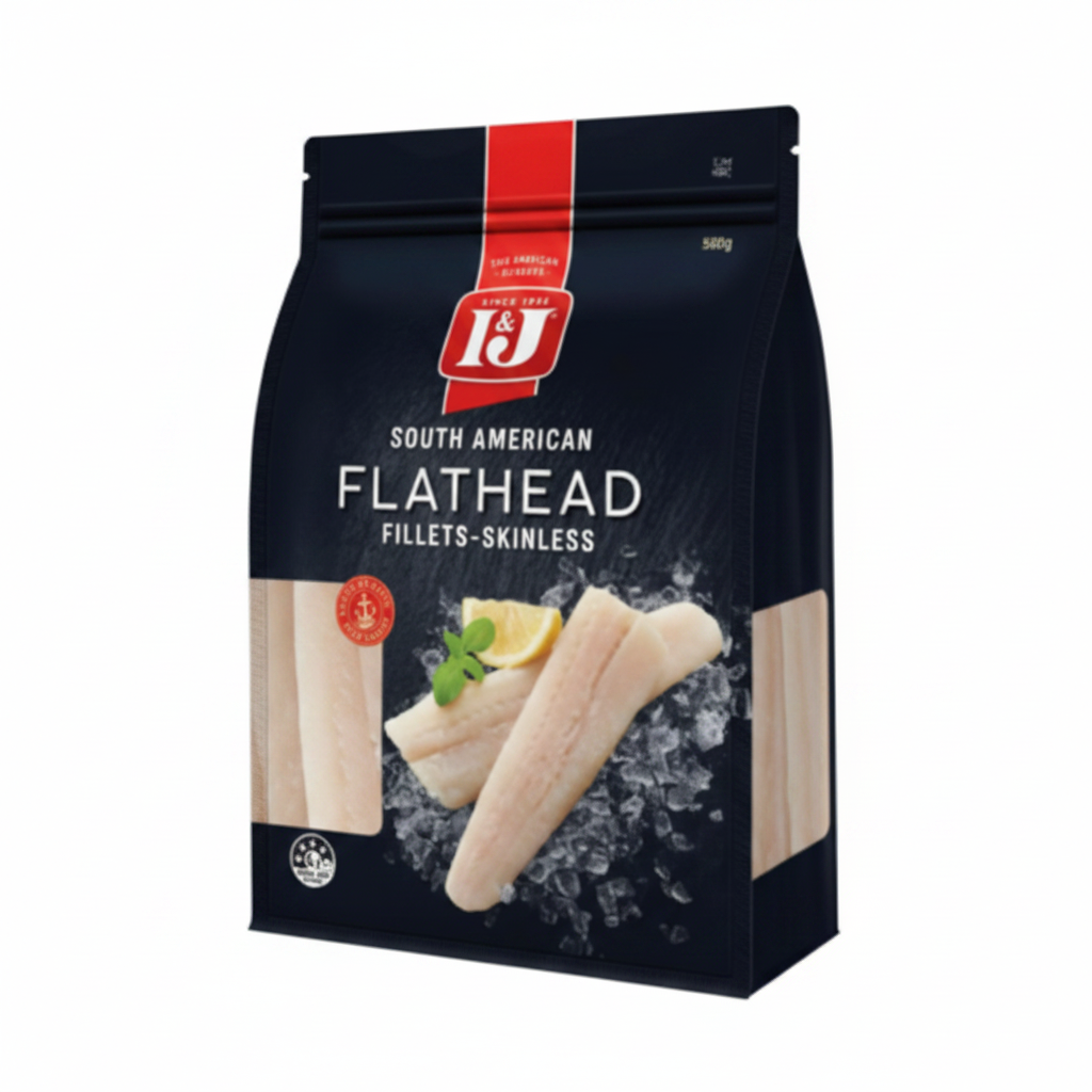 I&J The Finest South America Flathead Fillets Skinless 500g