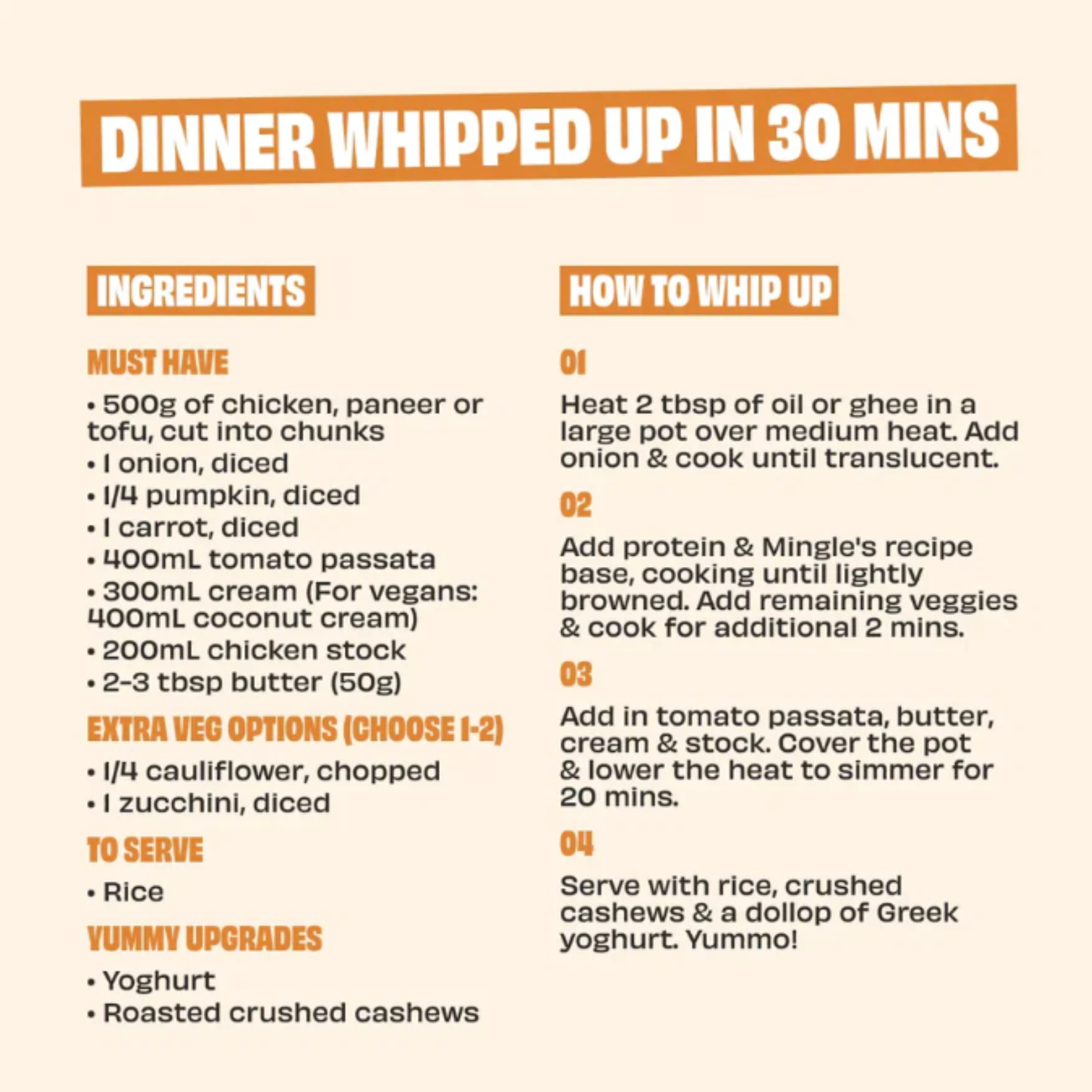 Mingle Butter Chicken Recipe Base  30g