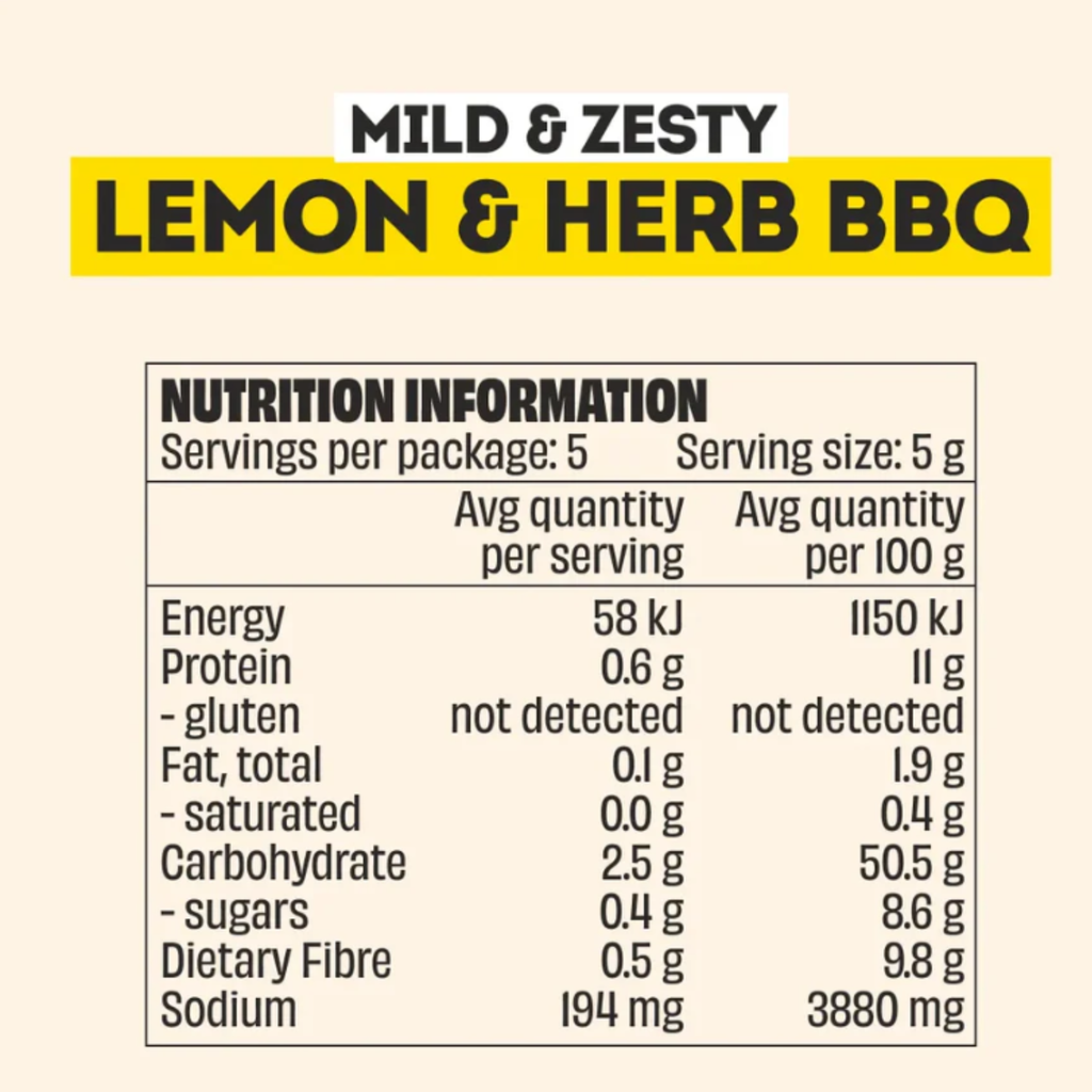 Mingle Mild & Zesty Lemon & Herb BBQ All Natural Seasoning 25g