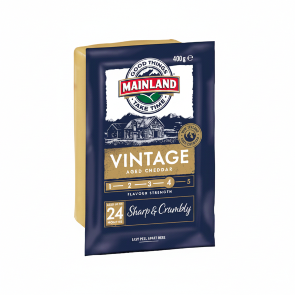New Zealand Good Things Mainland Take Time Vintage Aged Cheddar 400 gm