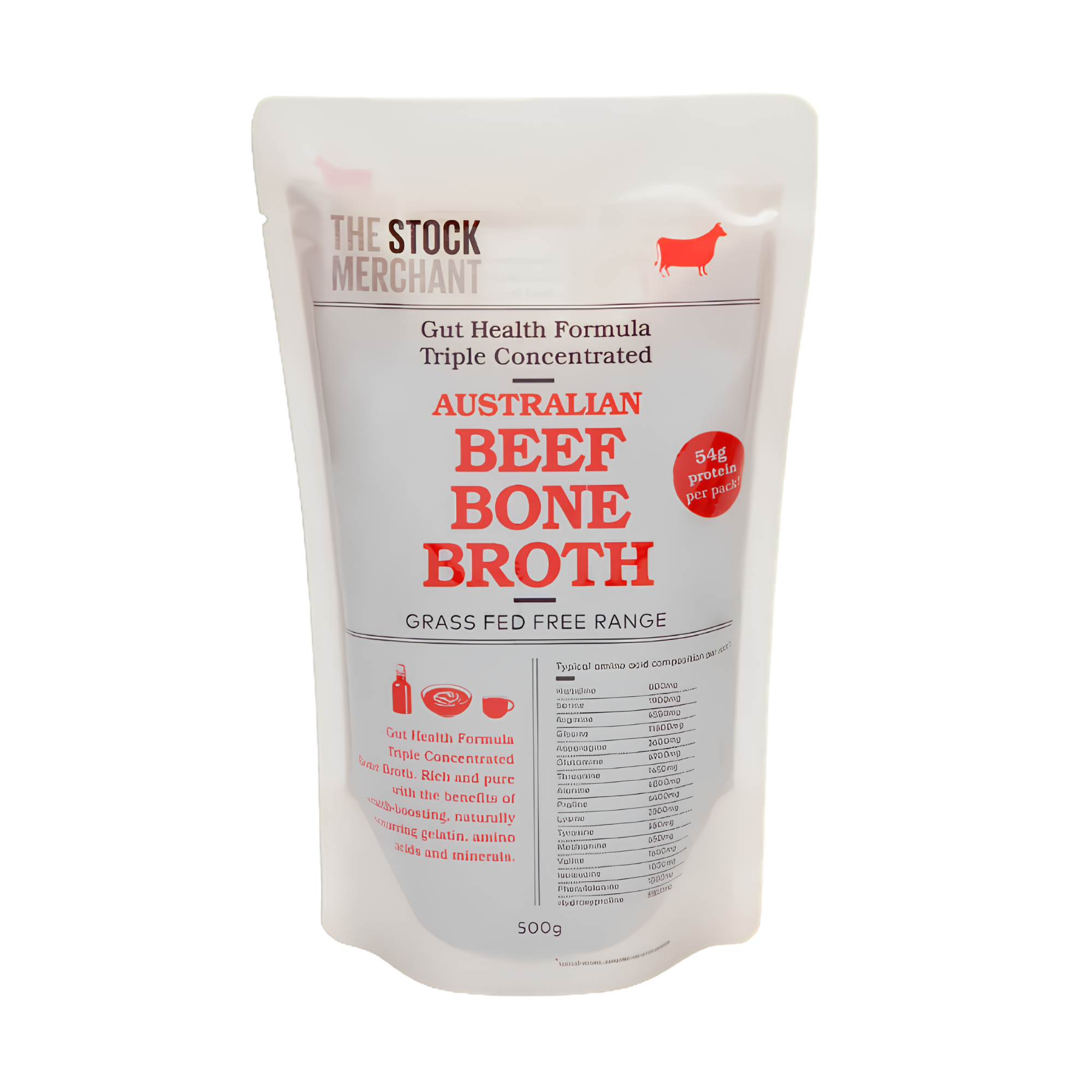 The Stock Merchant Australian Beef Bone Broth Grass Fed Free Range 500g